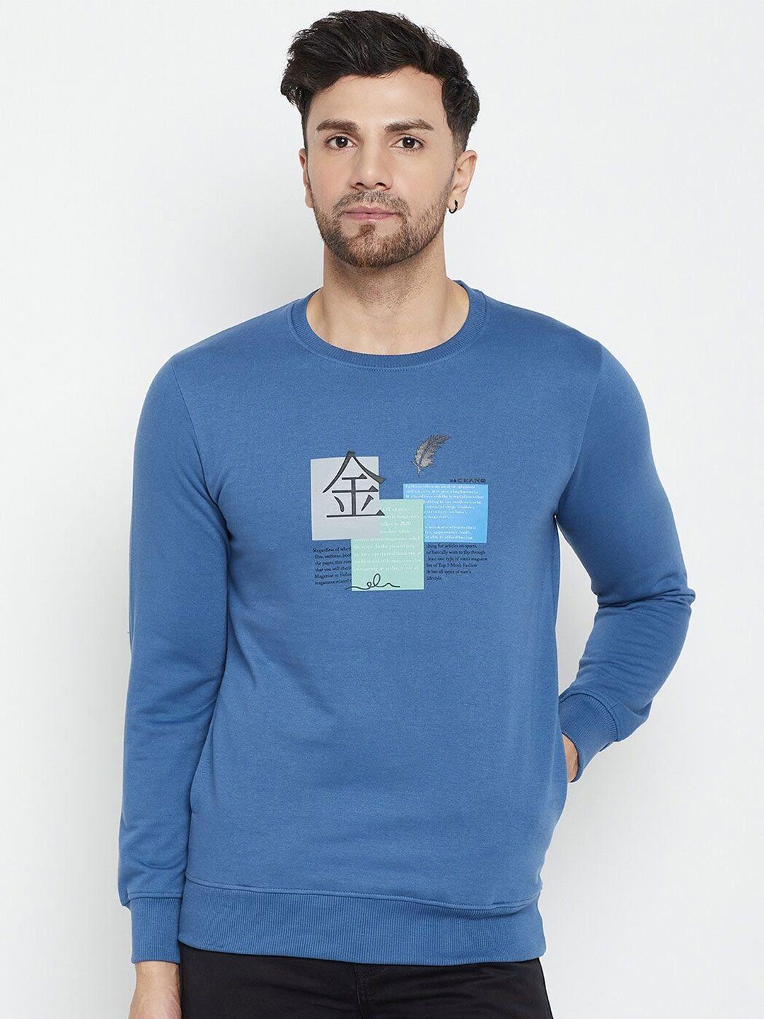 okane typography printed pullover cotton sweatshirt