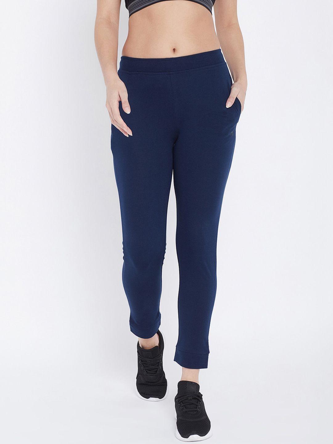 okane women blue solid joggers