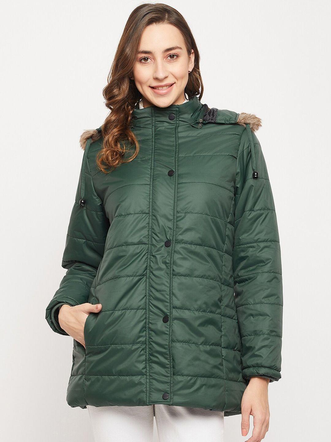 okane women green lightweight longline parka jacket