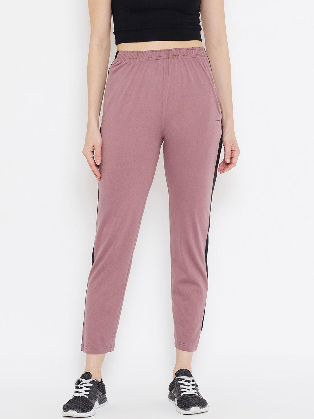 okane women mauve solid track pants