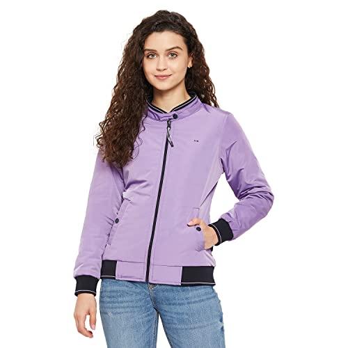 okane women mouve reversible bomber jacket