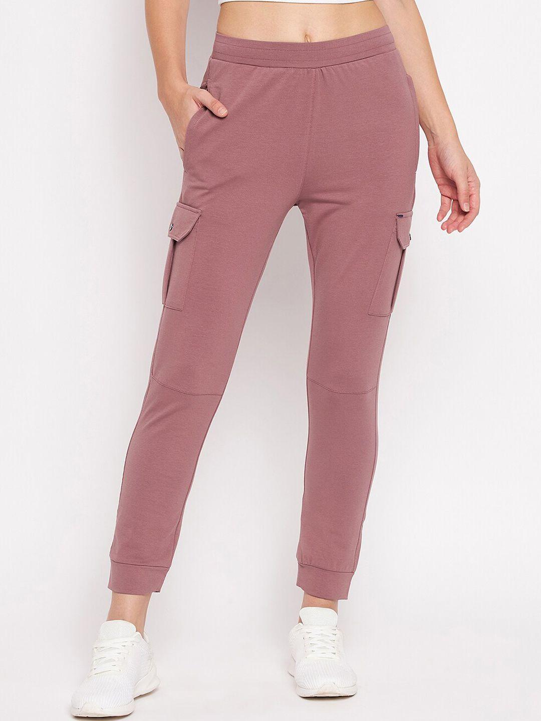 okane women pink solid joggers