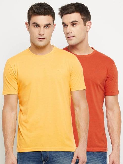 okane yellow & orange crew t-shirt - pack of 2