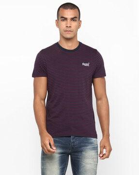 ol striped slim fit crew-neck t-shirt