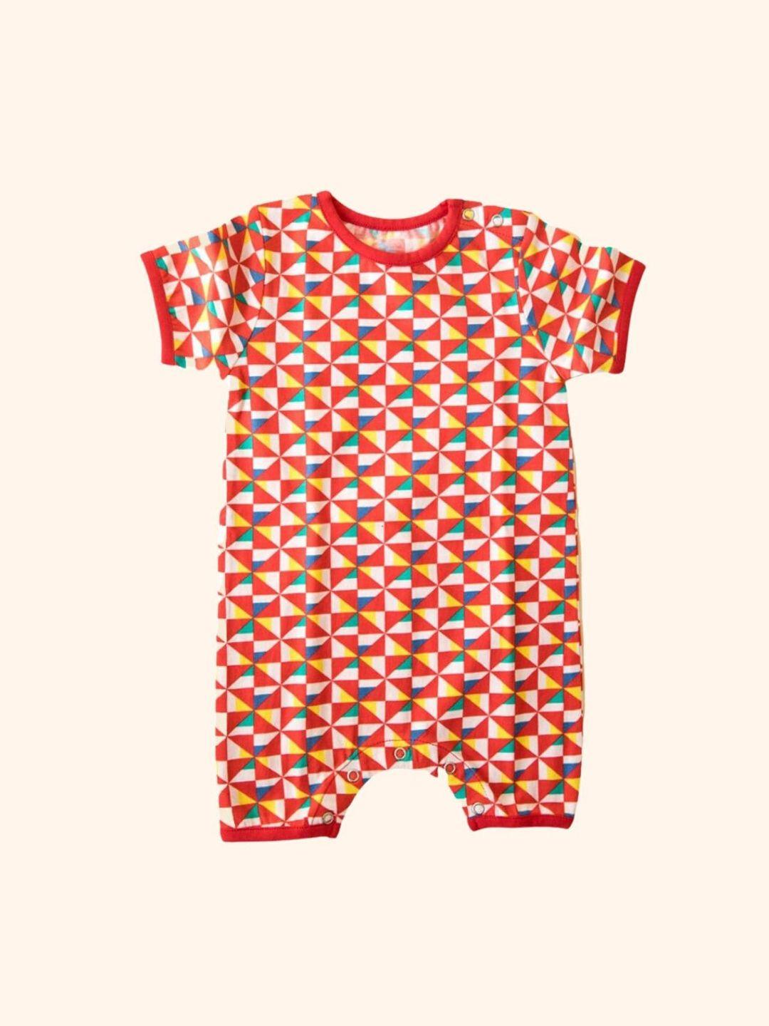 ola! otter infant boys printed pure cotton rompers
