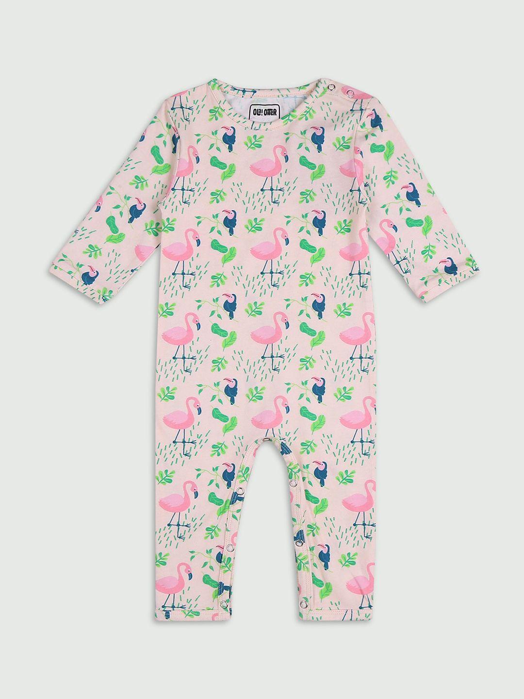 ola! otter infant girls printed cotton rompers