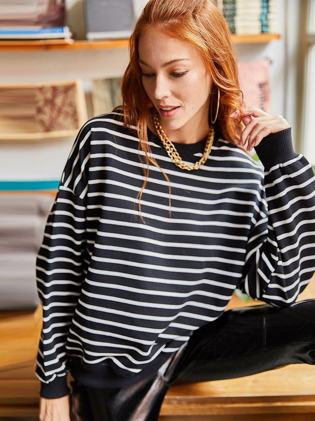 olalook striped pullover sweatshirt