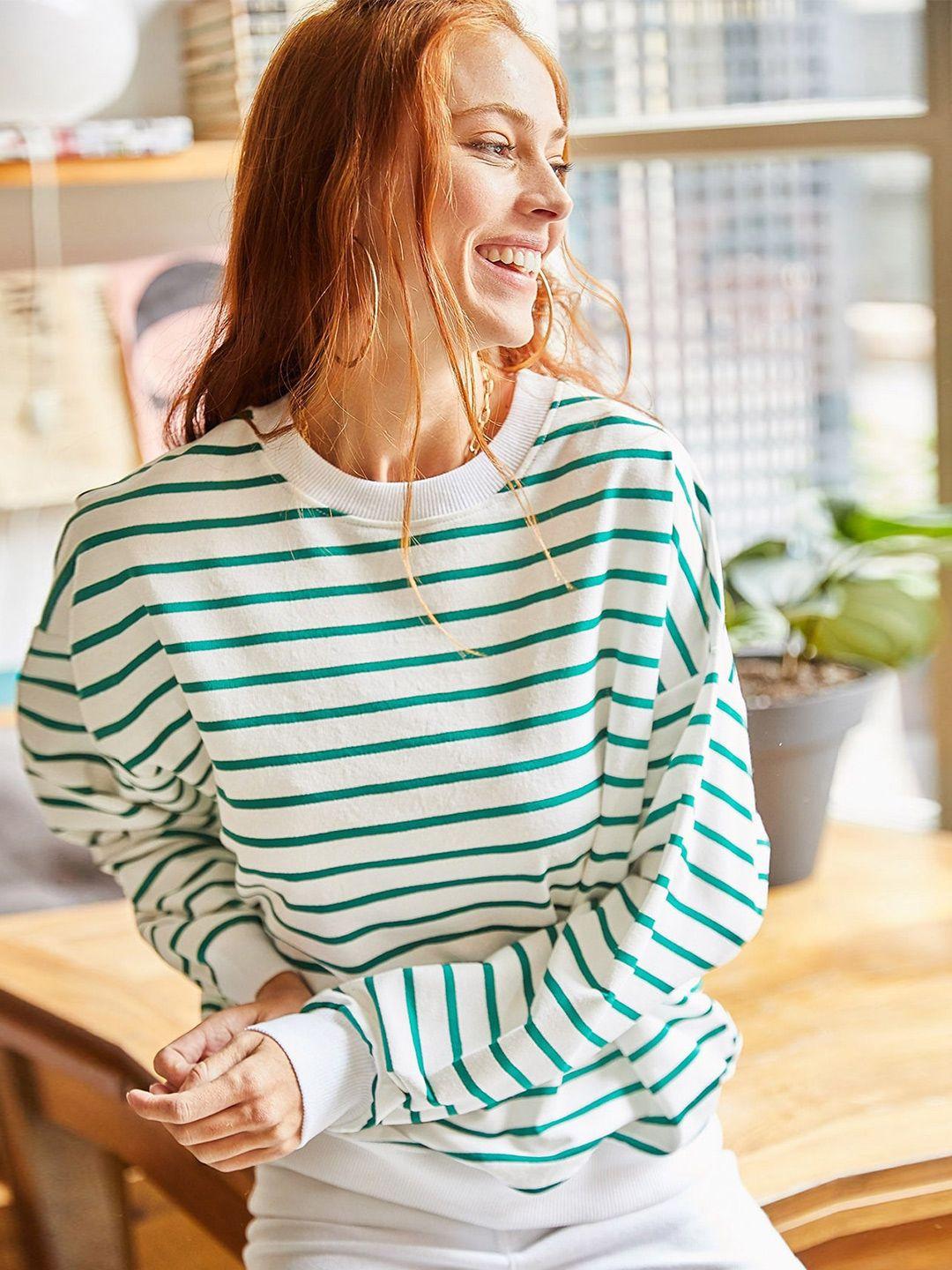 olalook striped pullover sweatshirt