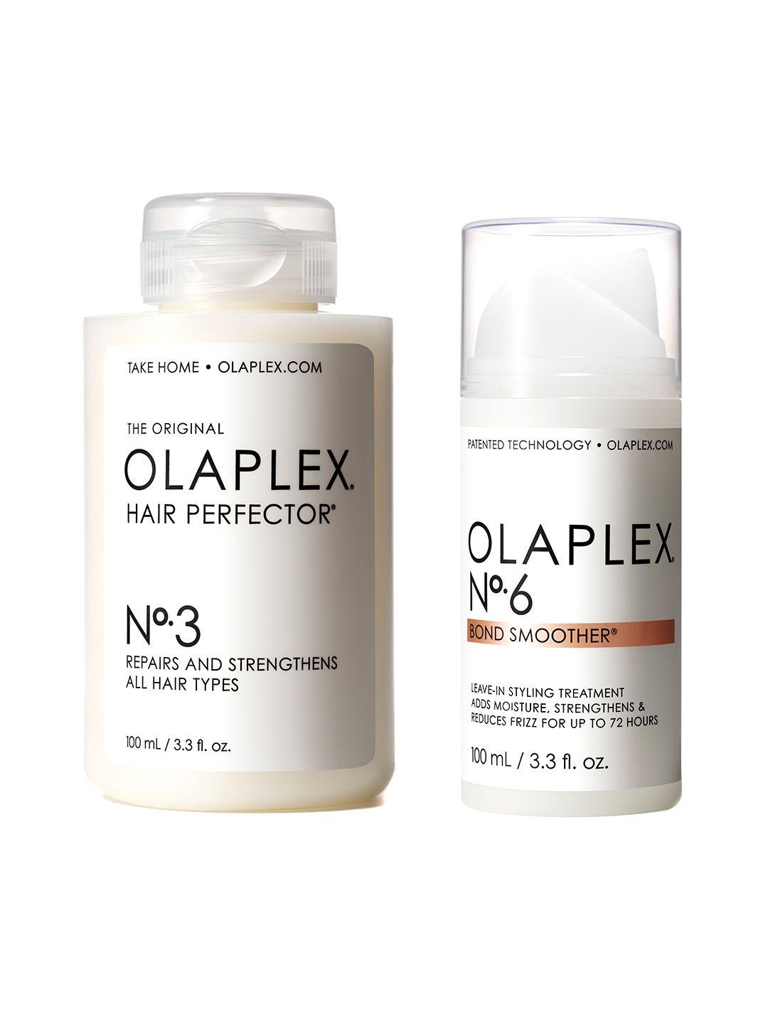 olaplex set of no. 6 bond smoother leave-in hair cream 100ml & no. 3 hair perfector 100ml