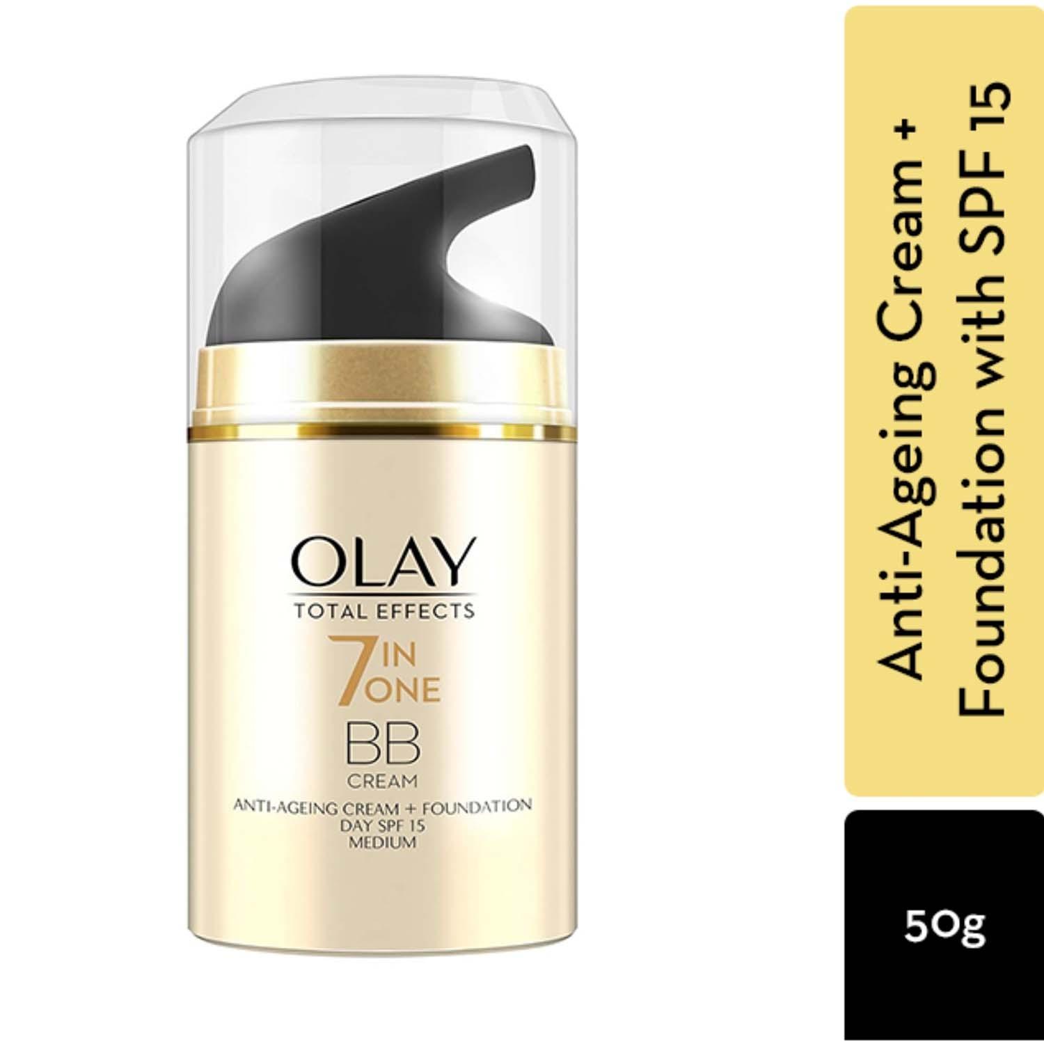 olay 7-in-1 total effects anti ageing touch of foundation moisturiser (50g)