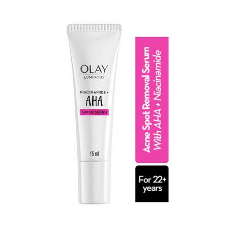 olay aha & niacinamide super serum | acne mark & spot removal serum | for all skin types | 15 ml