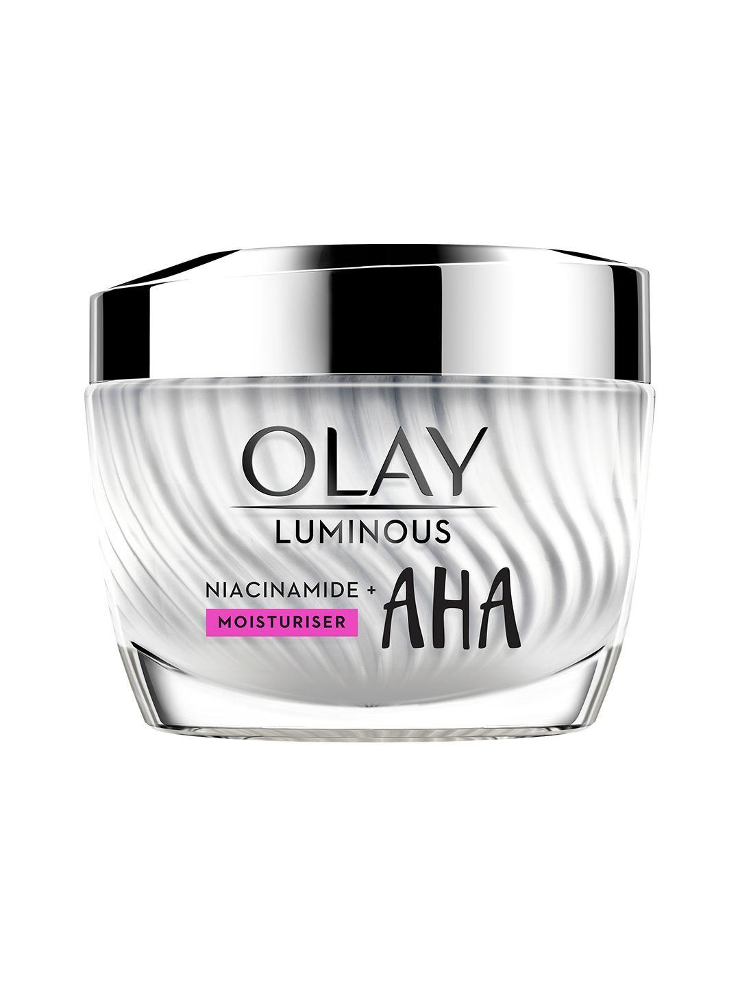 olay luminous aha & niacinamide super face cream for acne mark & spot removal - 50 g