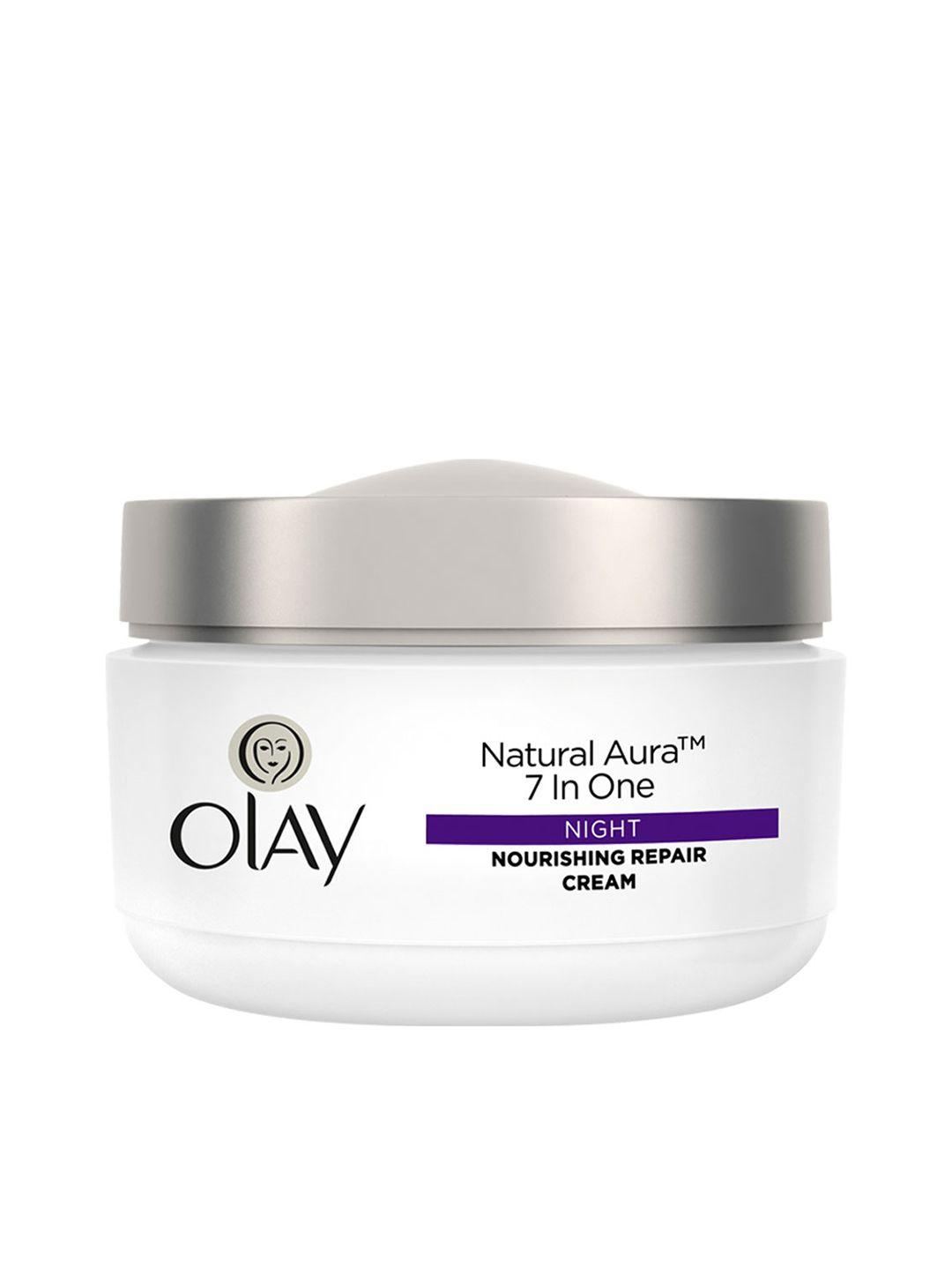 olay natural aura night cream with vitamin b3, pro b5, e - 50 g