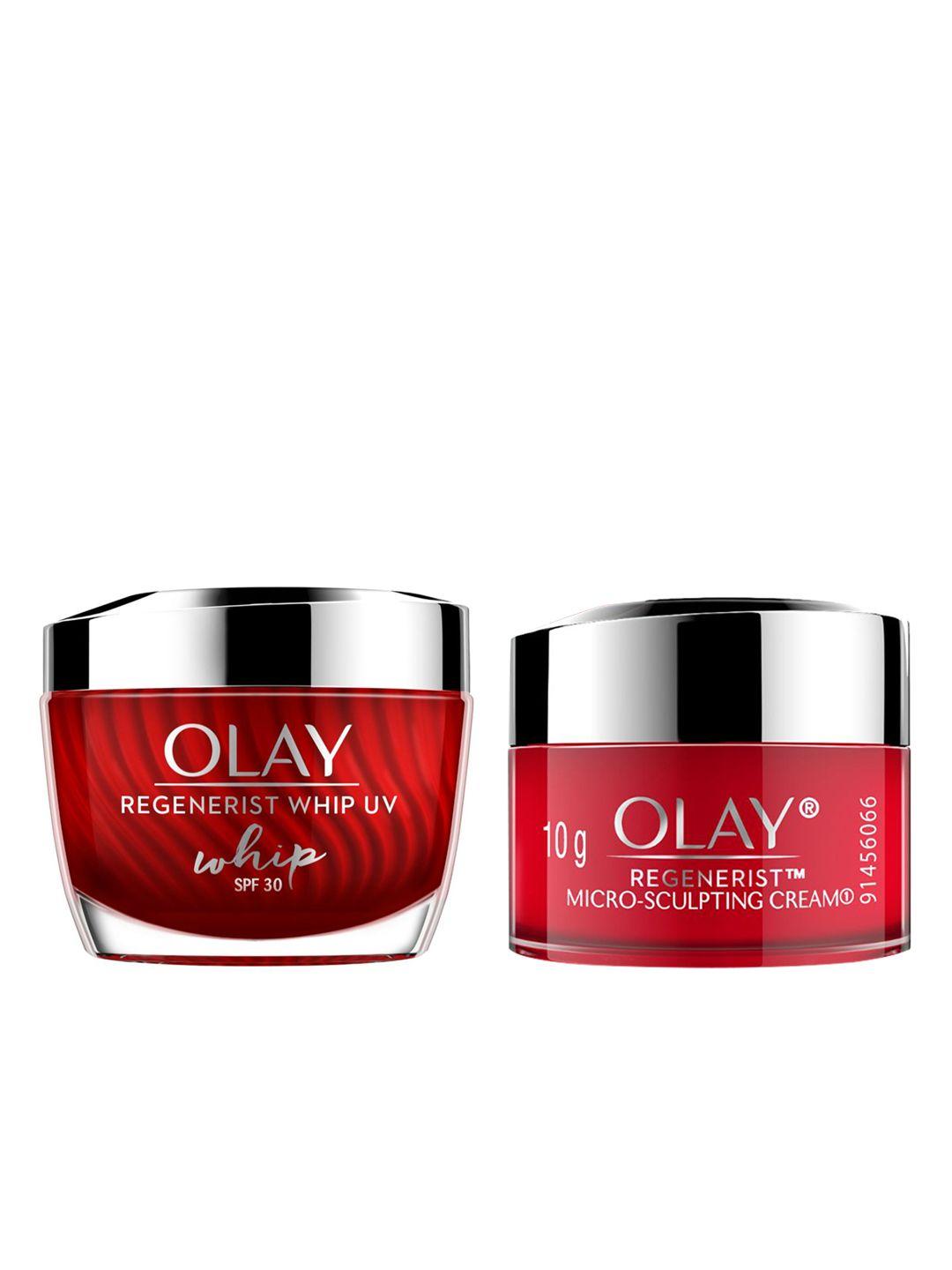 olay set of regenerist uv spf 30 whip cream & regenerist micro-sculpting hydrating cream