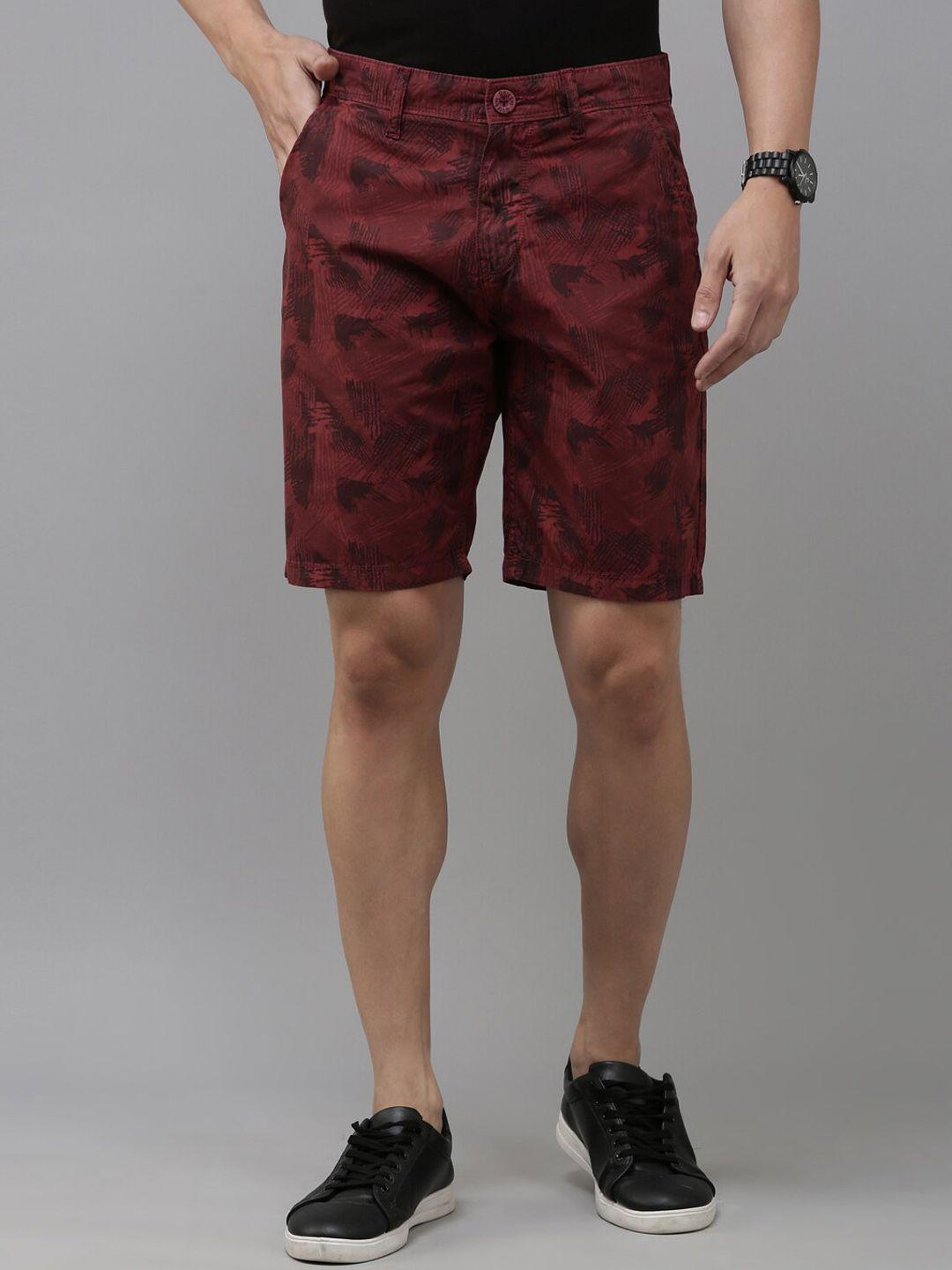 old grey men camouflage printed slim fit cotton shorts