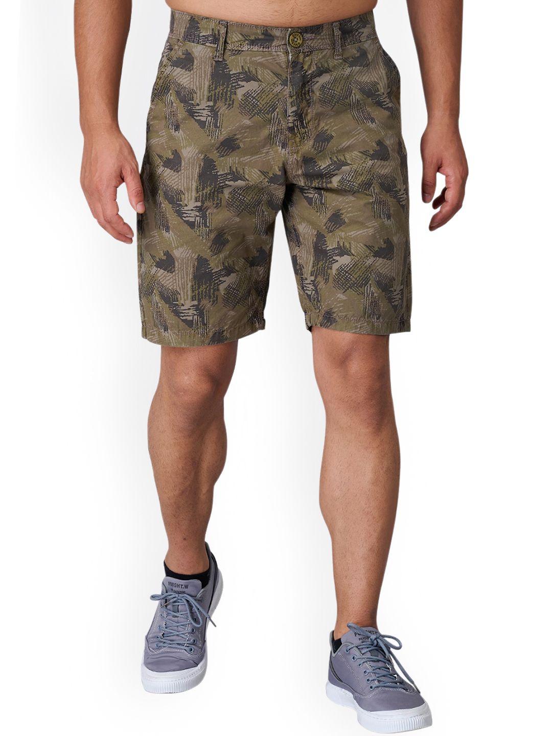old grey men mid-rise abstrcat printed slim fit chino shorts