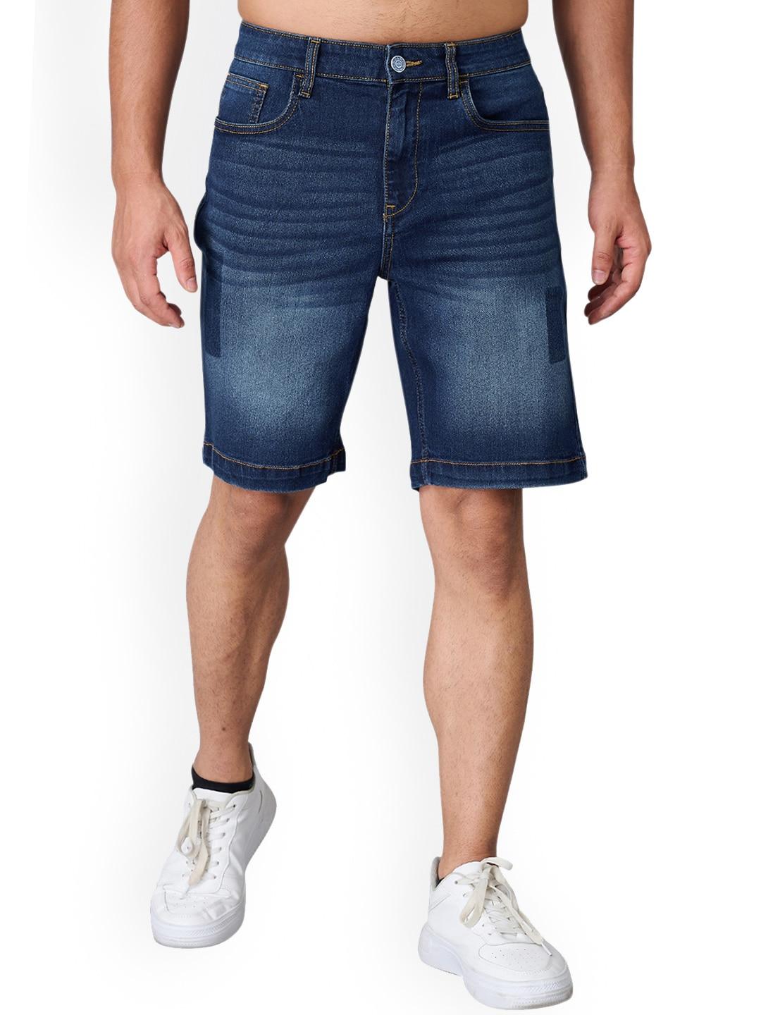 old grey men mid-rise washed slim fit denim shorts
