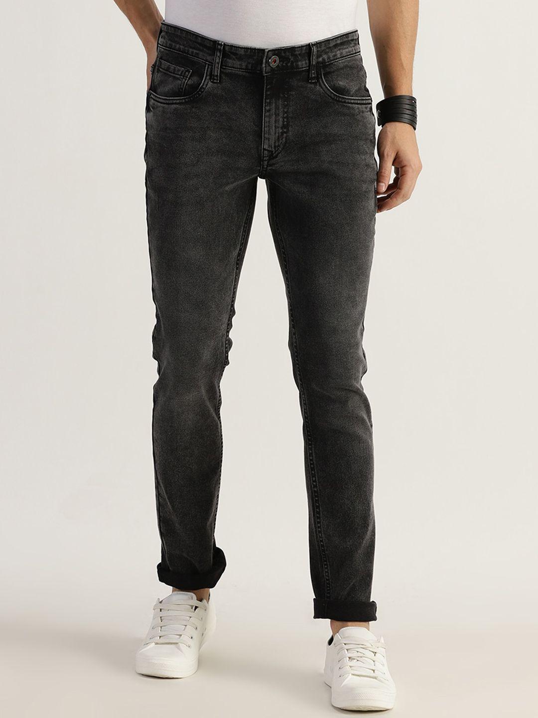 old grey men mid-rise clean look light fade cotton jeans