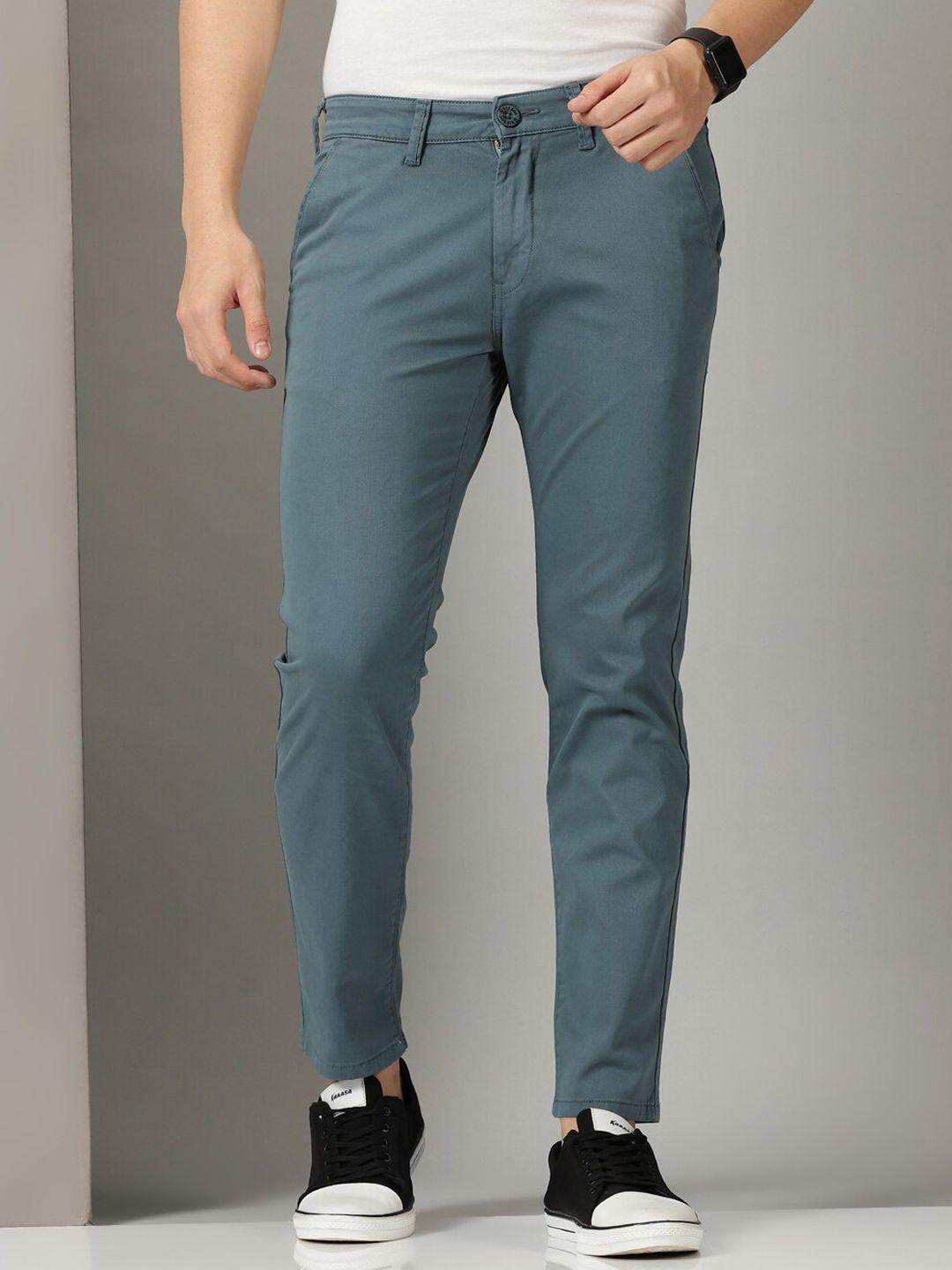old grey men stretchable relaxed slim fit cotton chinos trousers