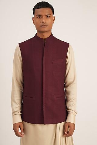 old mauve silk jawahar jacket