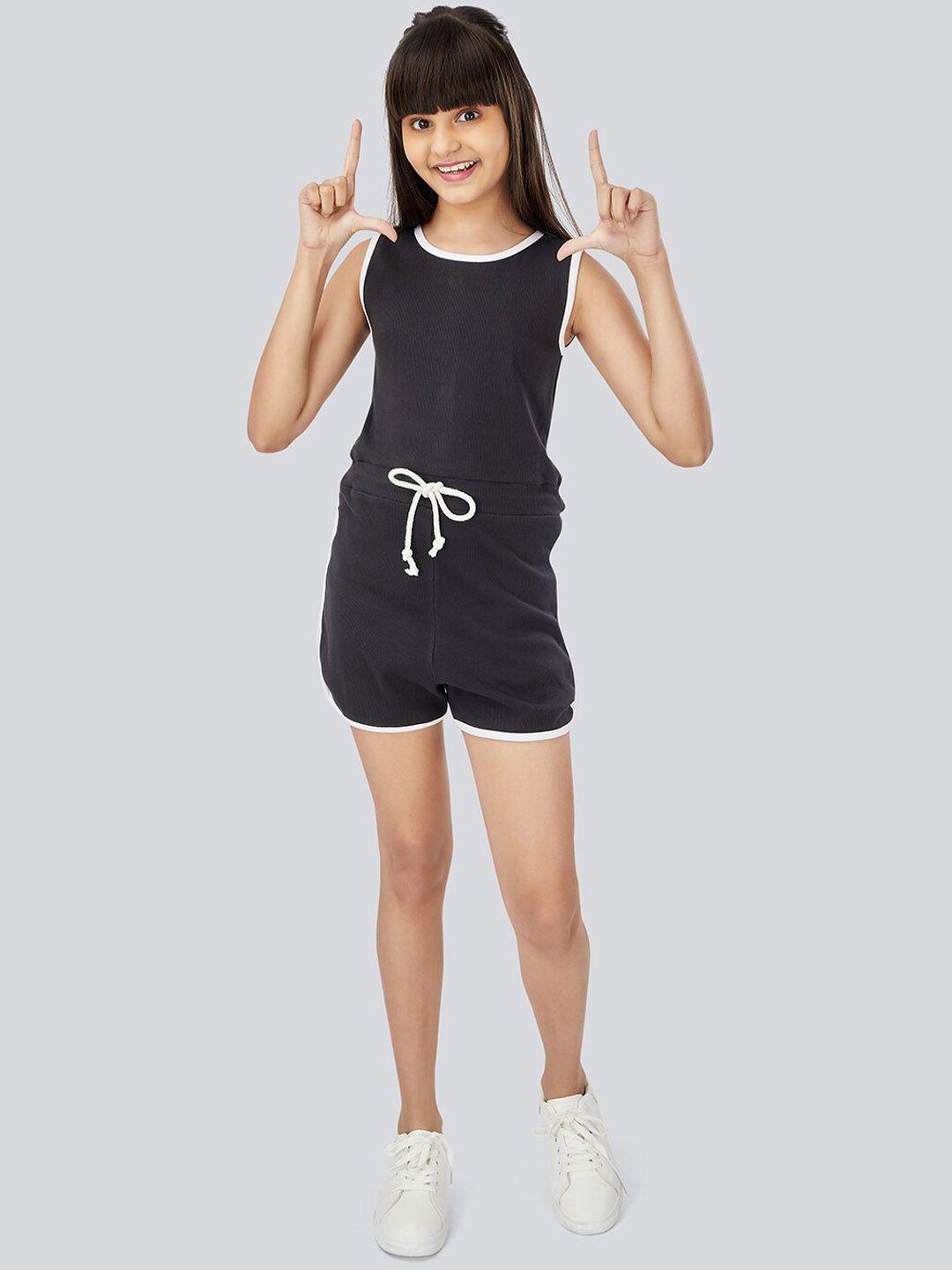 olele contrast piping cotton romper