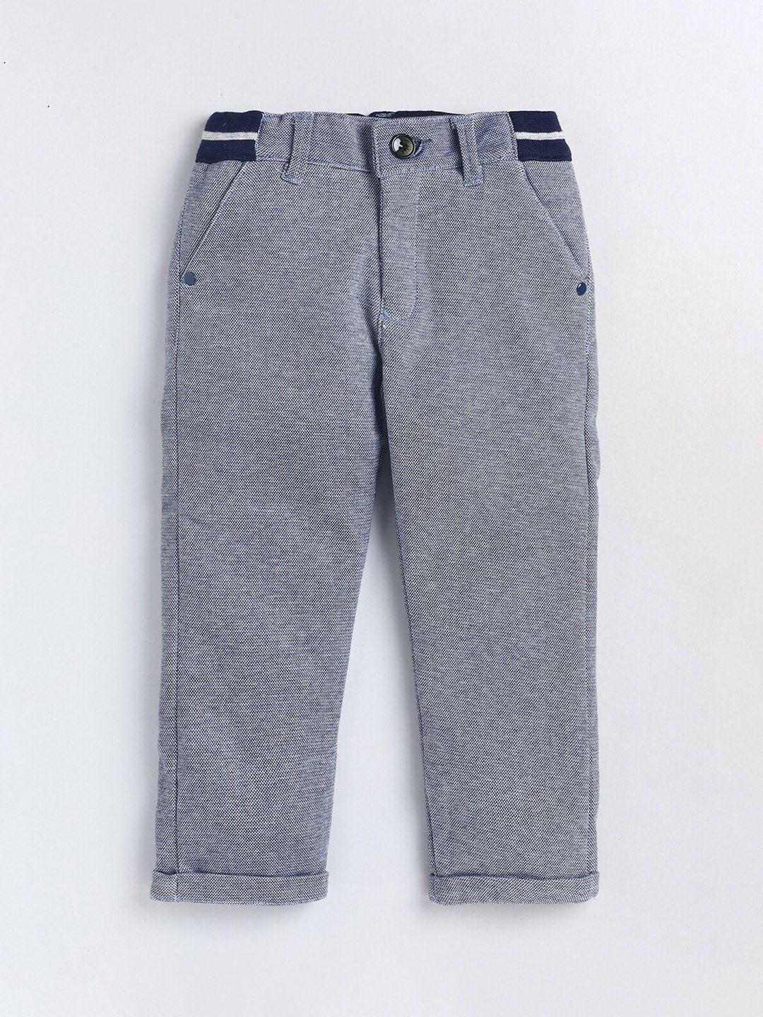olio kids infant boys blue cotton relaxed track pants