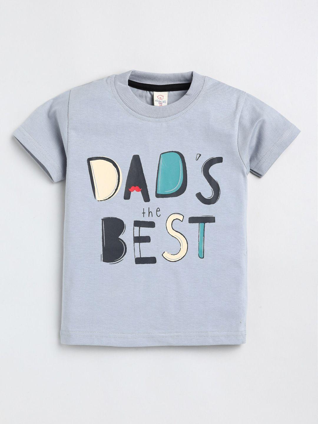 olio kids infant boys typography printed pure cotton t-shirt