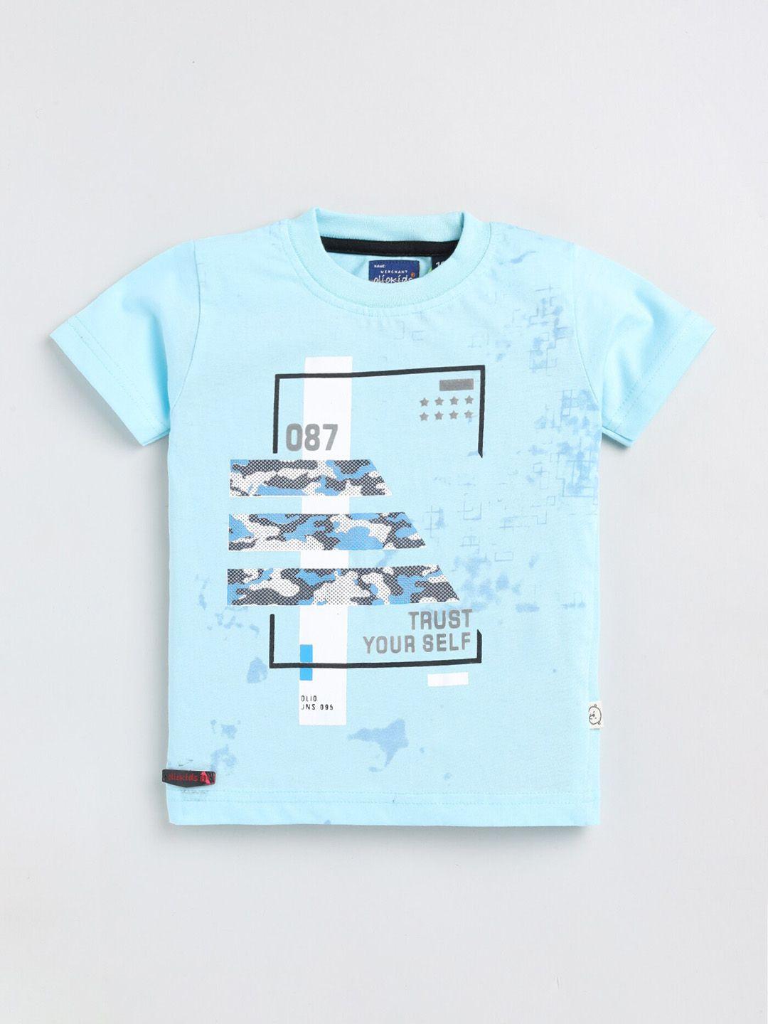 olio kids infant boys typography printed pure cotton t-shirt