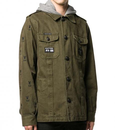 olive army parka hoody jacket