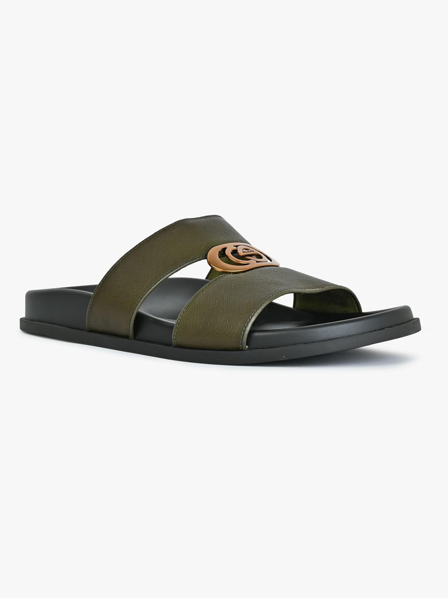 olive leather sandals