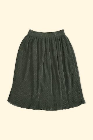 olive print casual girls regular fit skirt