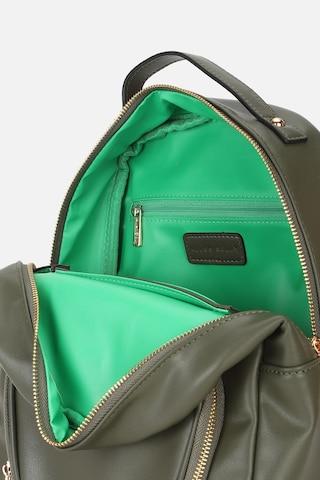 olive solid casual polyurethane women backpack