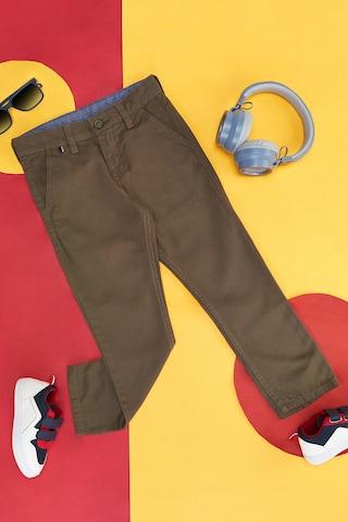 olive solid full length  casual boys regular fit  chinos