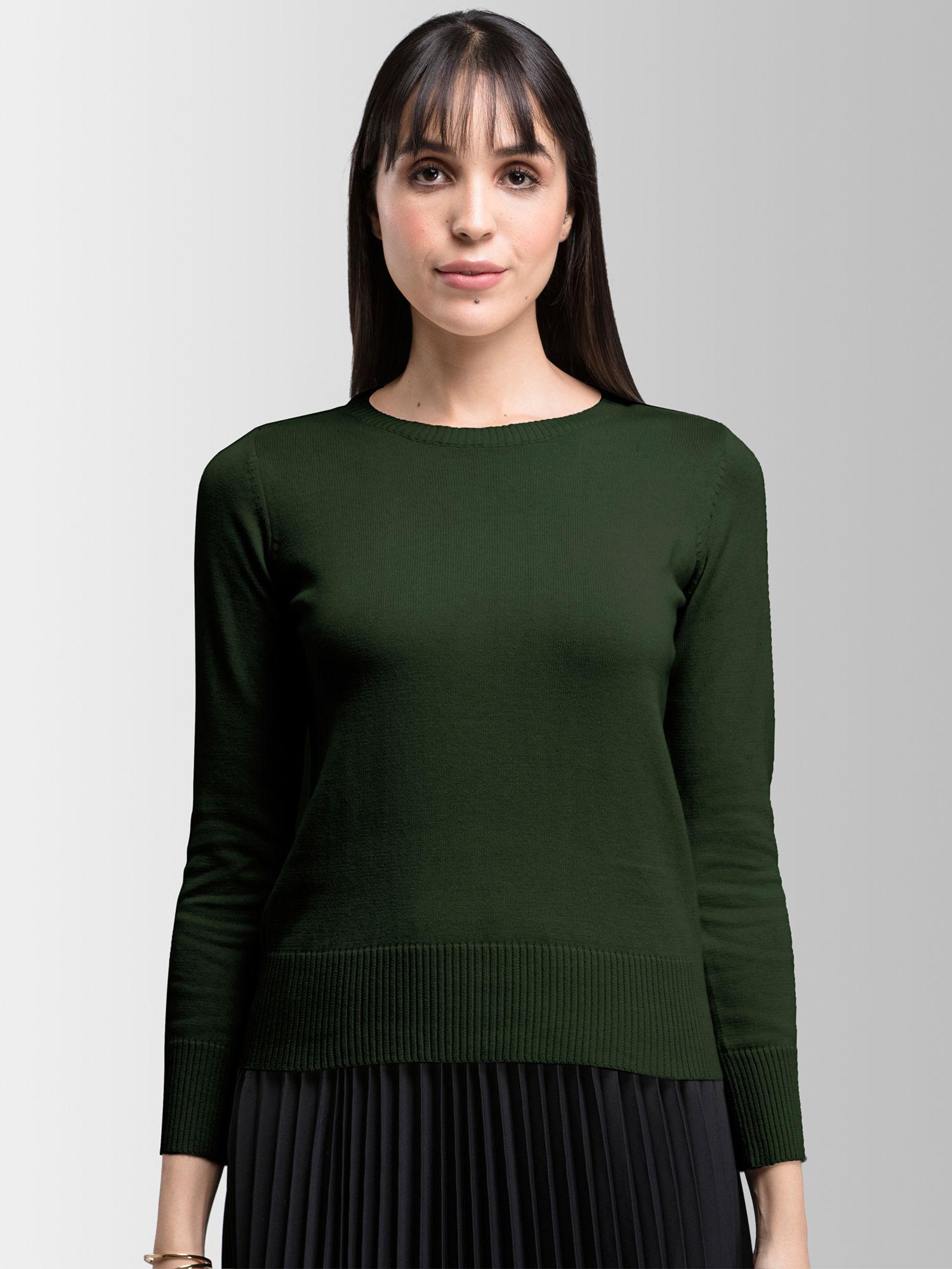 olive solid sweater