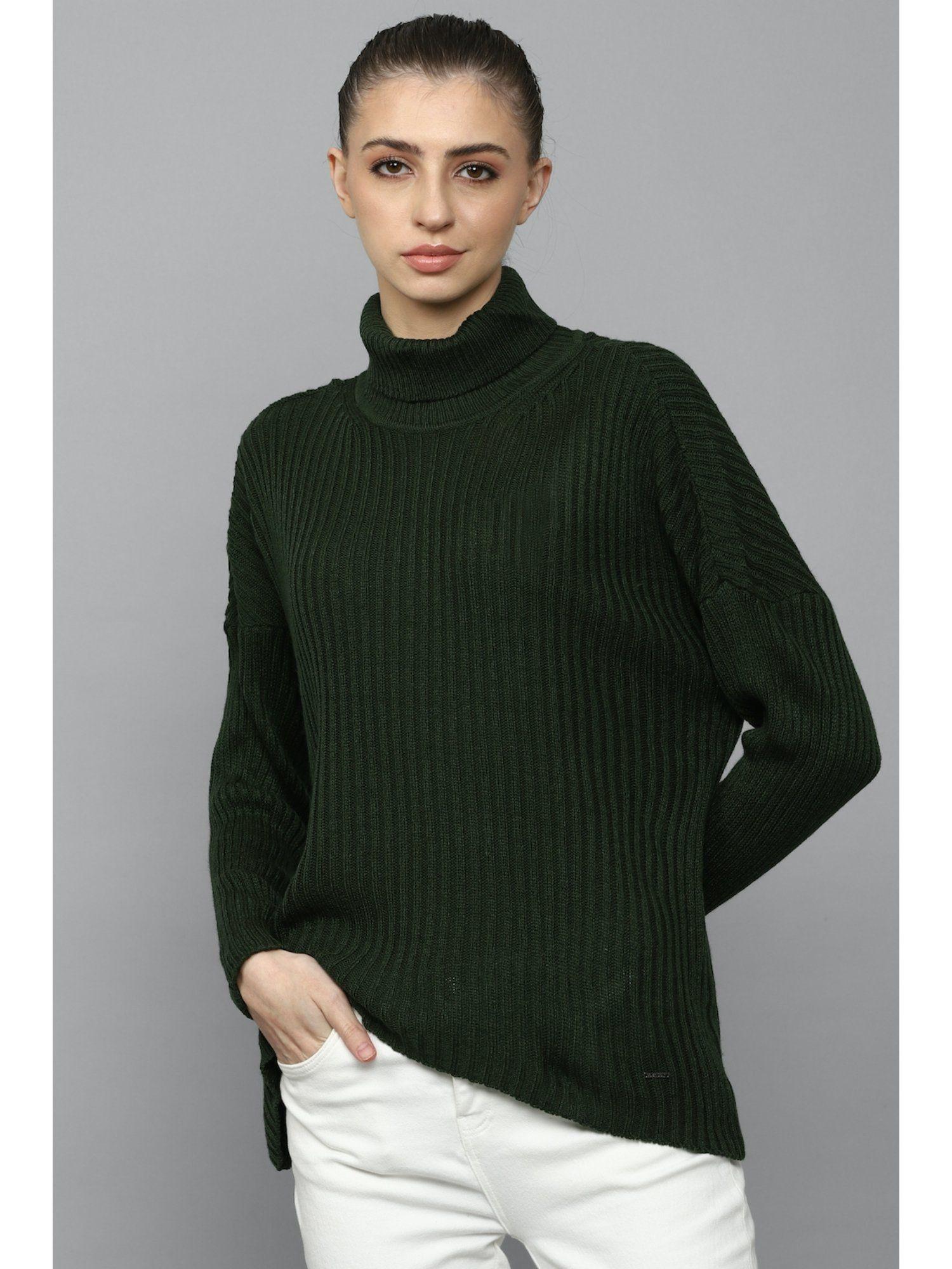 olive textured sweater
