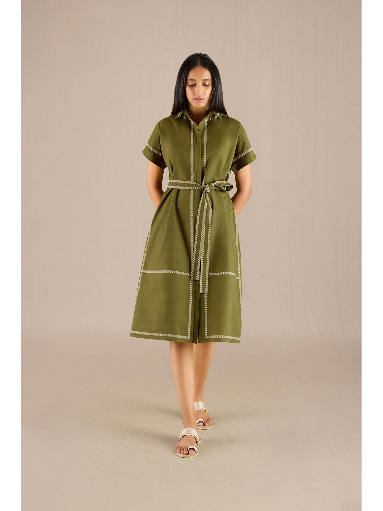 olive adya dress with belt (set of 2)