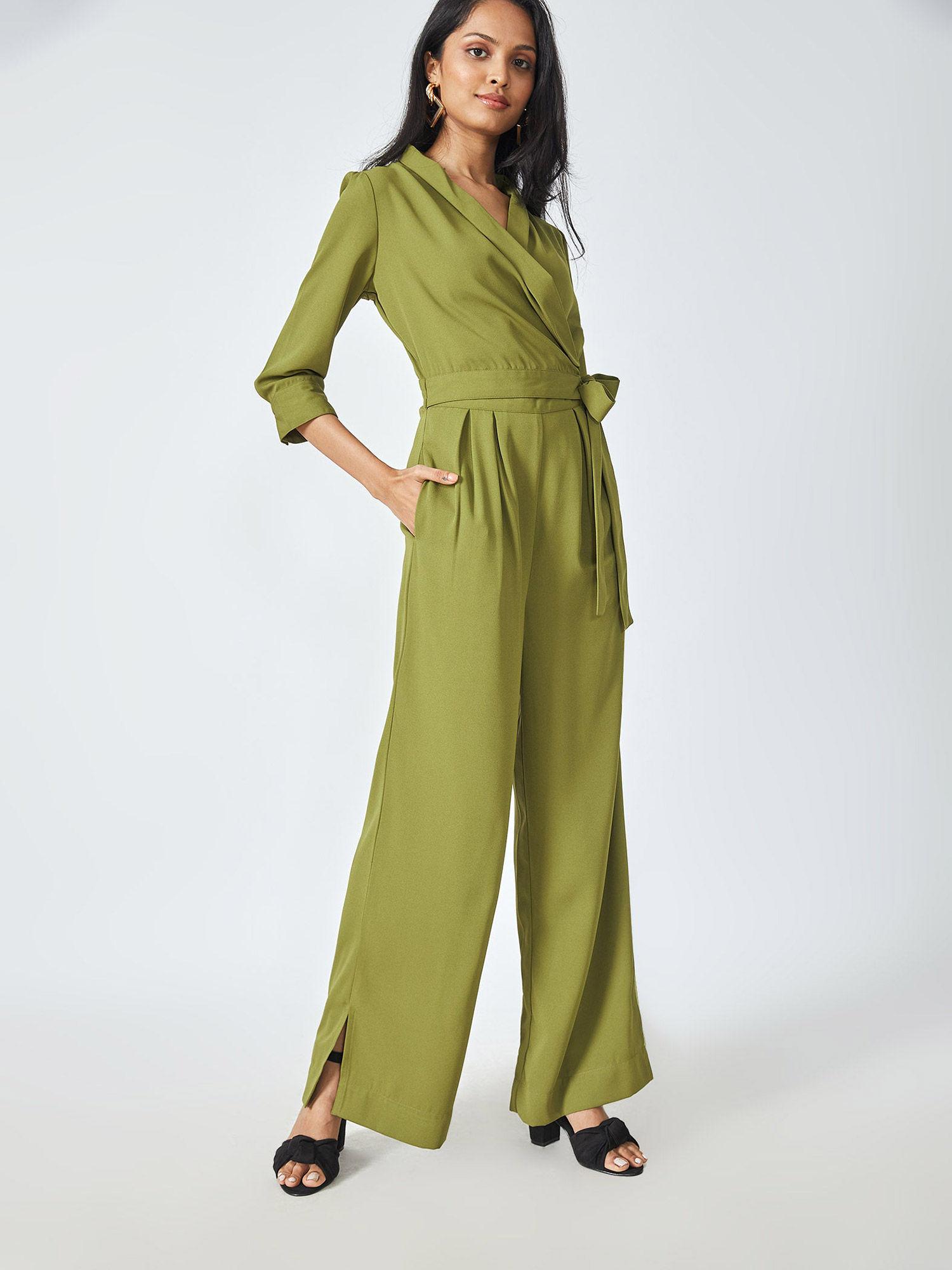 olive blazer jumpsuit