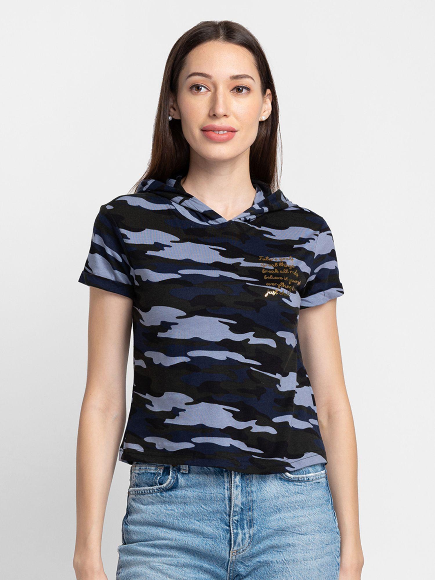 olive camouflage regular fit casual t-shirt