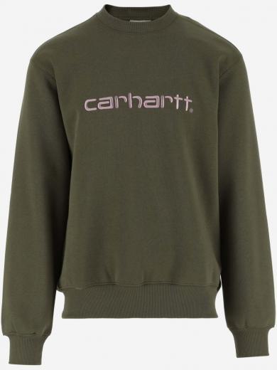 olive cotton logo sweatshirt