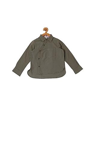 olive cotton shirt for boys