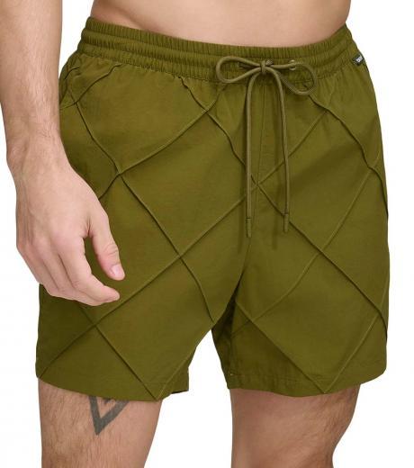 olive diamond pintuck swim trunks