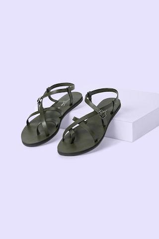 olive flat sandals