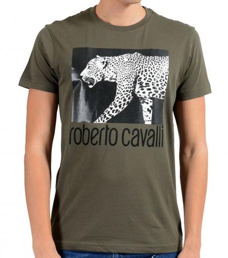 olive graphic leopard t-shirt