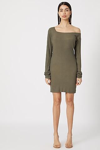 olive green bodycon dress