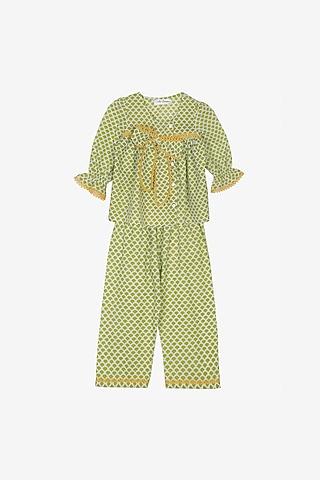 olive green cotton night suit