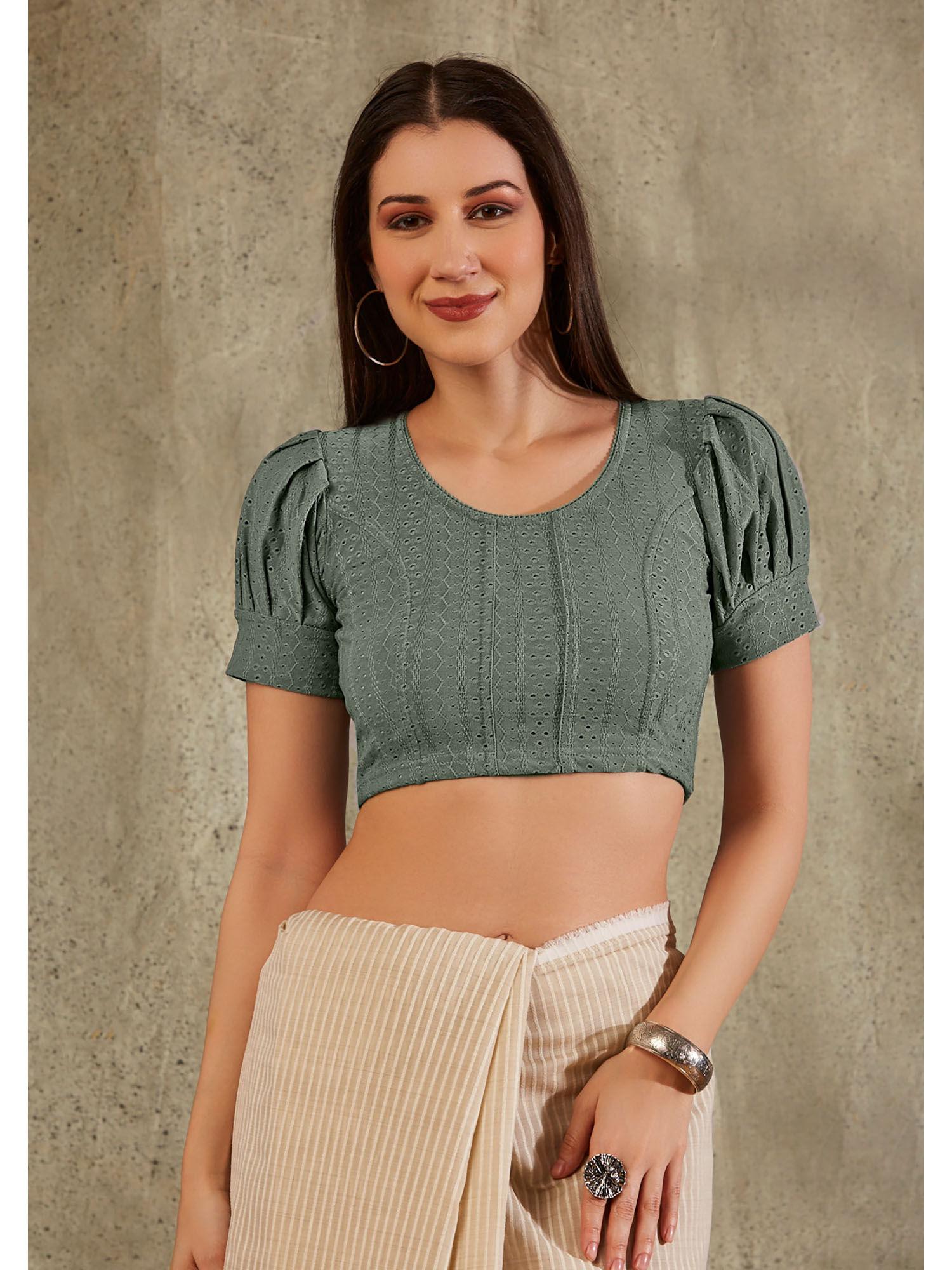 olive green schiffili stretchable blouse