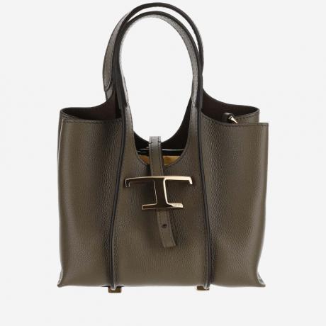 olive green t timeless leather tote bag
