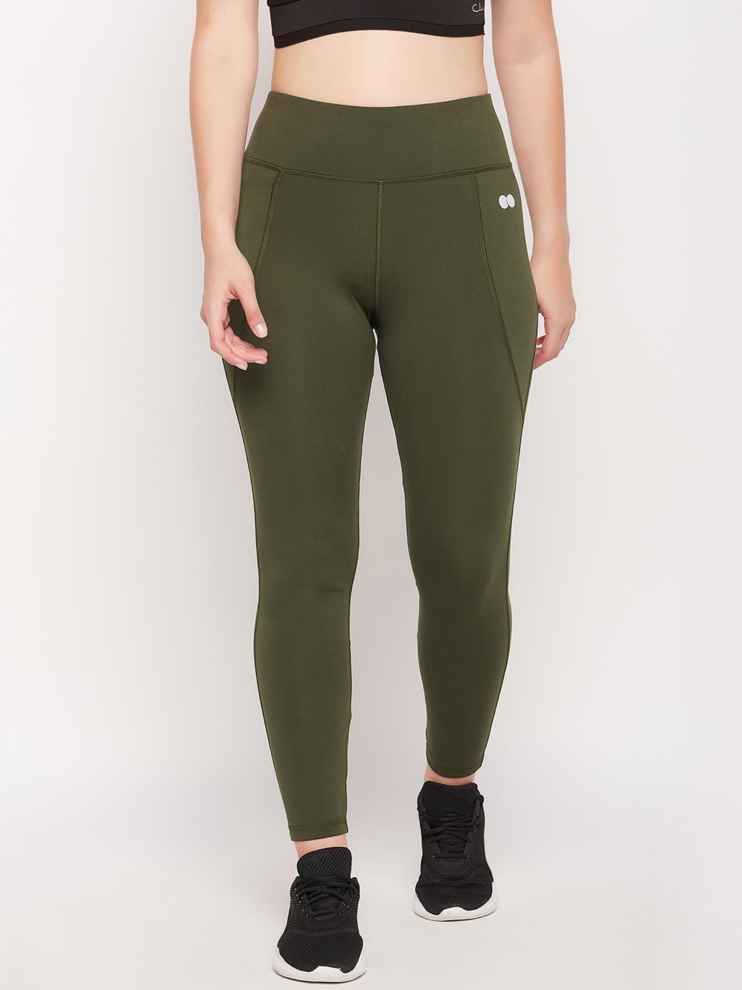 olive high rise 3 pocket active tights