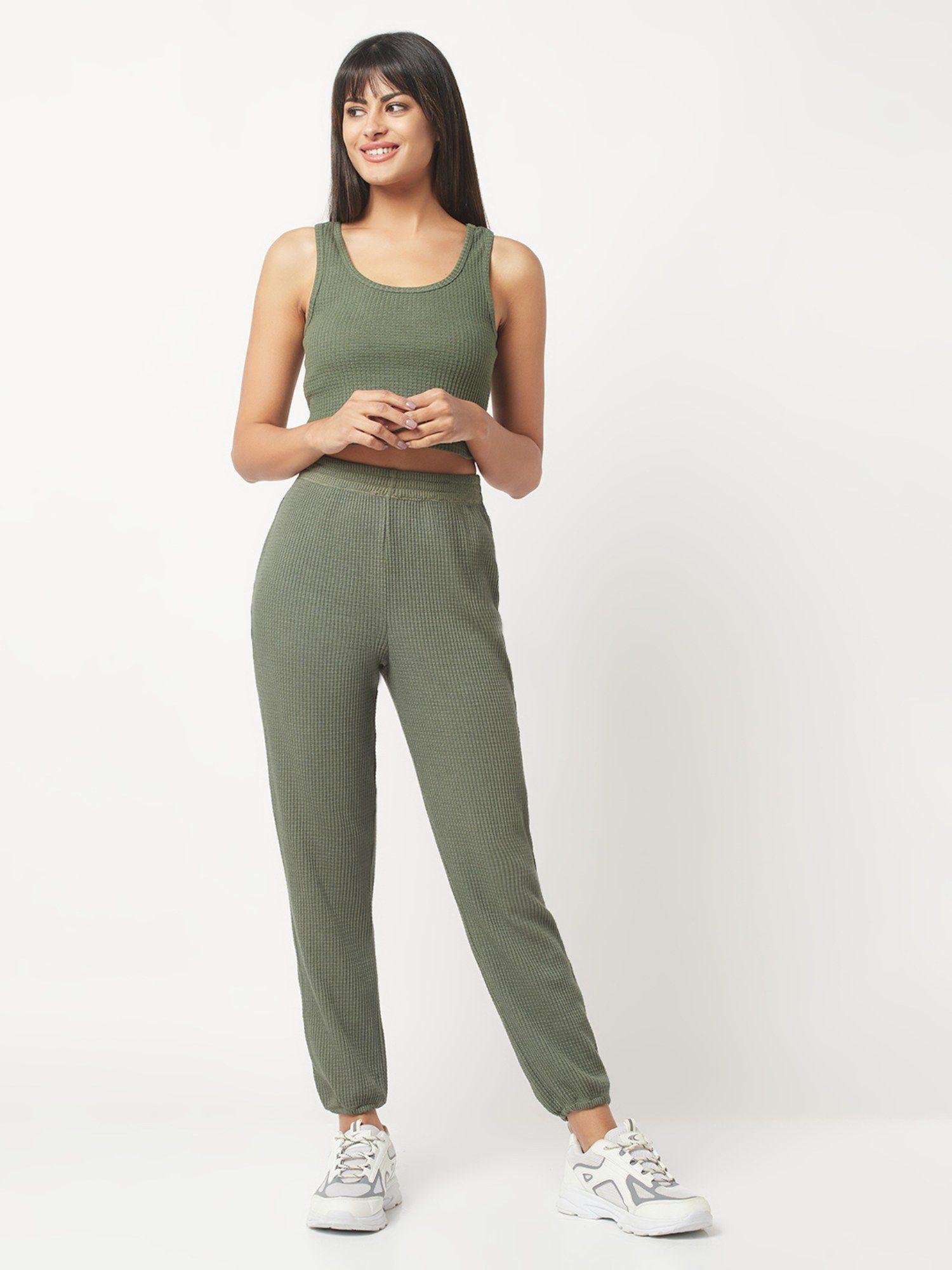 olive jogger loungewear set (set of 2)