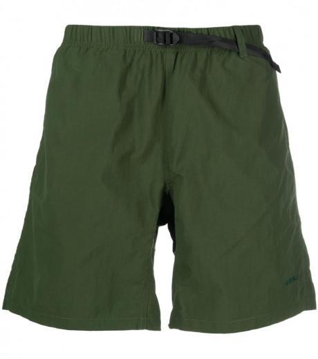 olive logo patch shorts